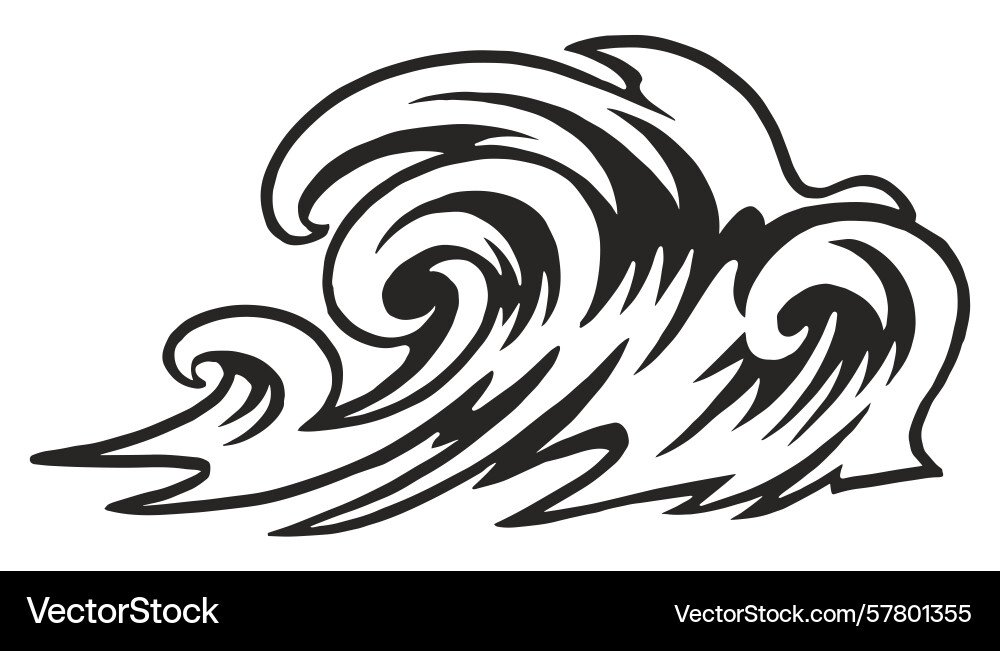 Swirling wave design with dynamic style Swirling wave design with dynamic style Vector Image