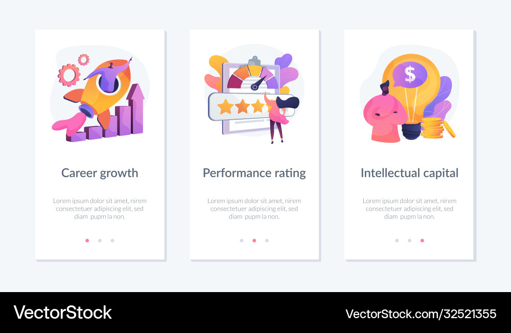 Teamwork skills app interface template Vector Image