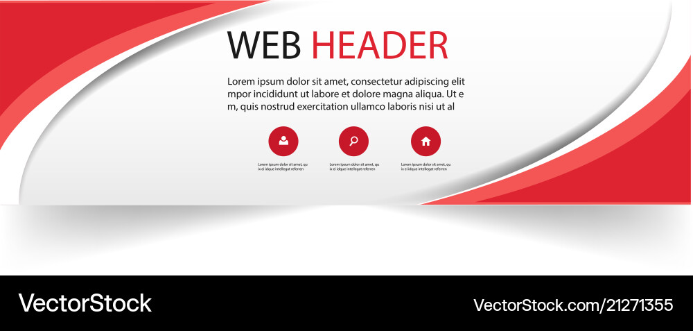Web header modern red white curve design im Web header modern red white curve design im vector image