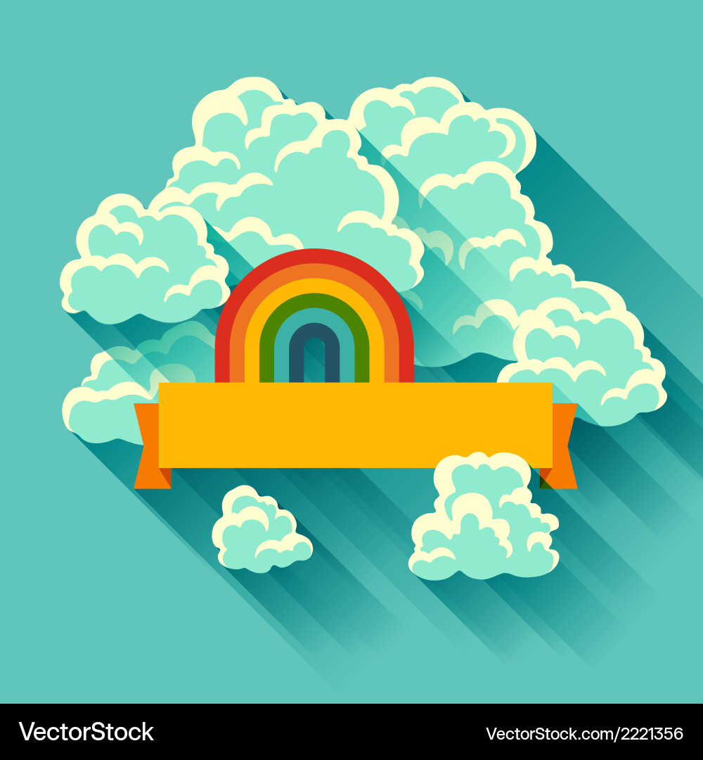 Abstract background card with sky and clouds vector image