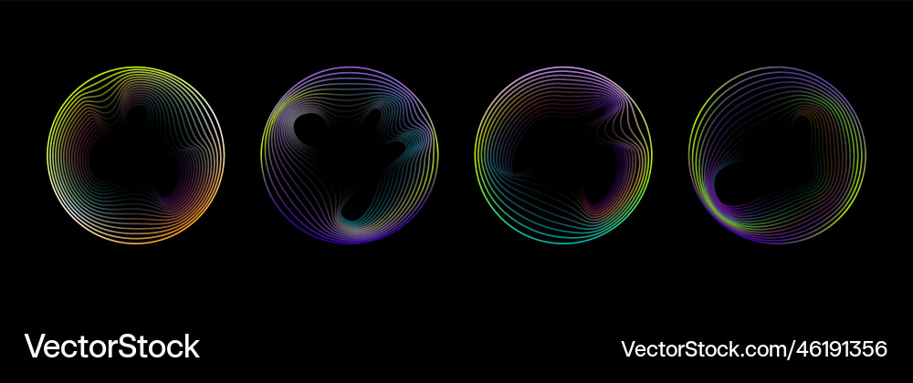Abstract neon circles gradient circular frames Abstract neon circles gradient circular frames vector image