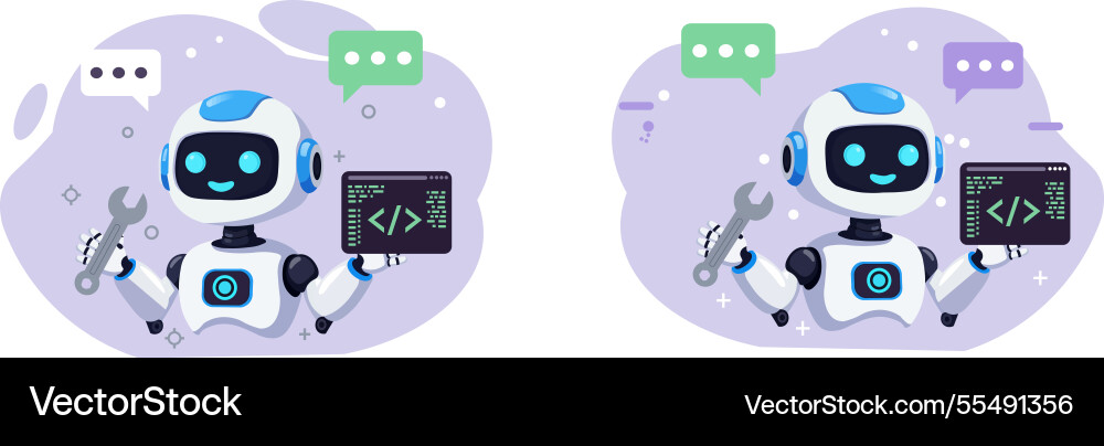 Ai chatbot assistance Royalty Free Vector Image