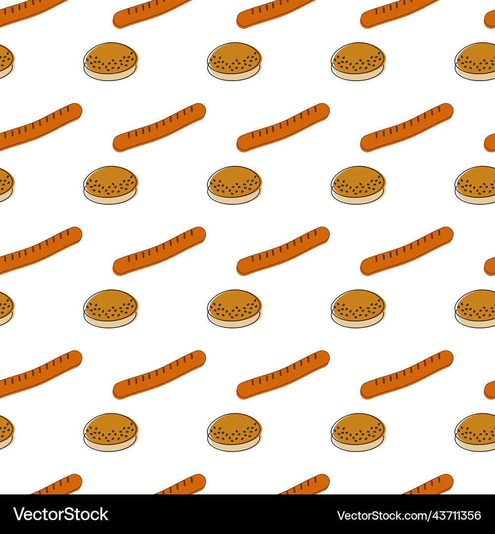 An endless pattern with elements of fast food vector image