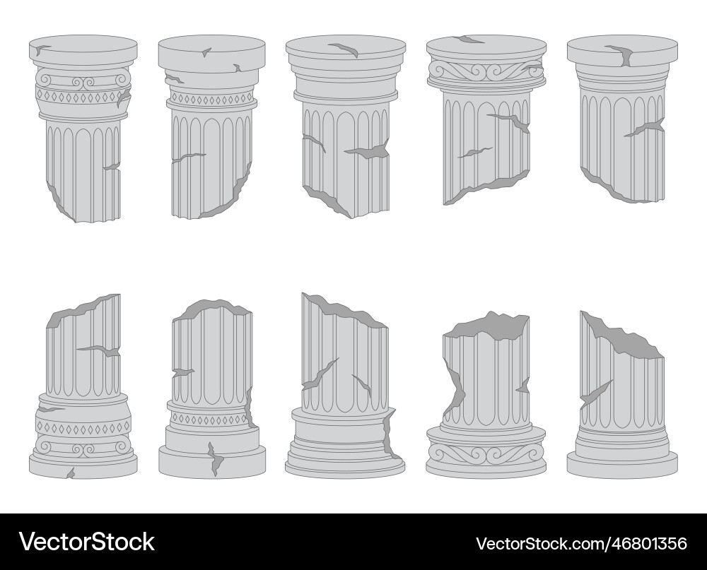 Ancient columns design isolated on background Ancient columns design isolated on background vector image