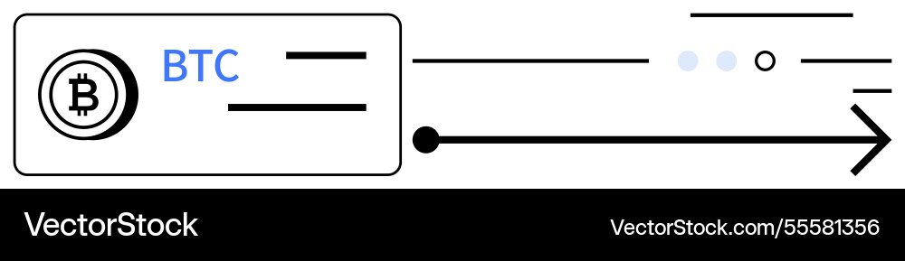 Bitcoin transaction flow with arrow pointing Bitcoin transaction flow with arrow pointing Vector Image
