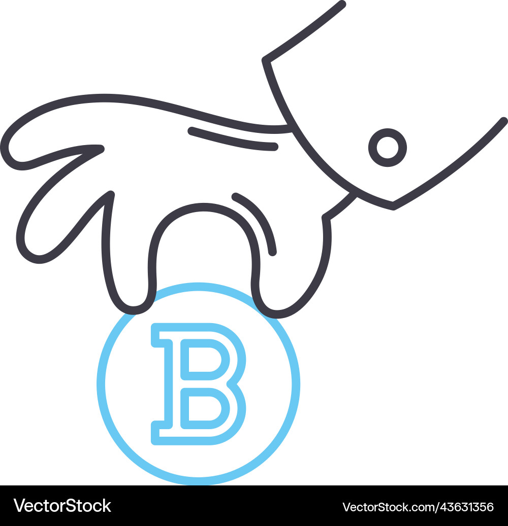 Bitcoins technology line icon outline symbol Bitcoins technology line icon outline symbol vector image