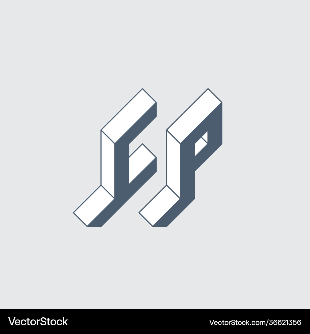 Cp - 2-letter code c and p monogram or logotype Vector Image