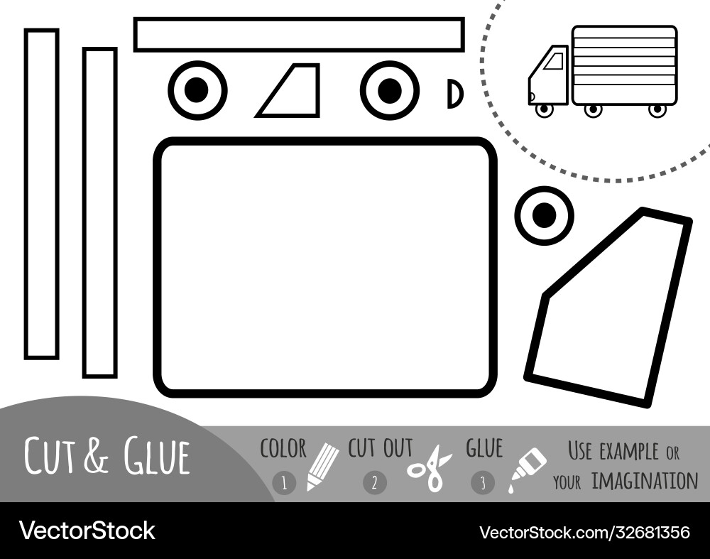 Education paper game for children lorry Education paper game for children lorry vector image