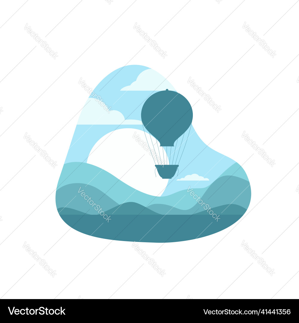 Flat blue silhouette of vintage hot Flat blue silhouette of vintage hot vector image