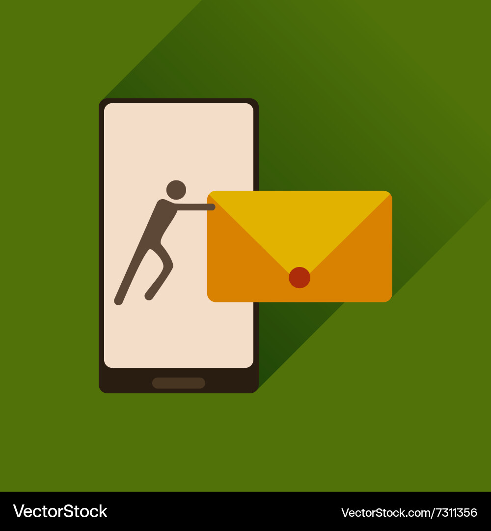 Flat web icon with long shadow phone message Vector Image