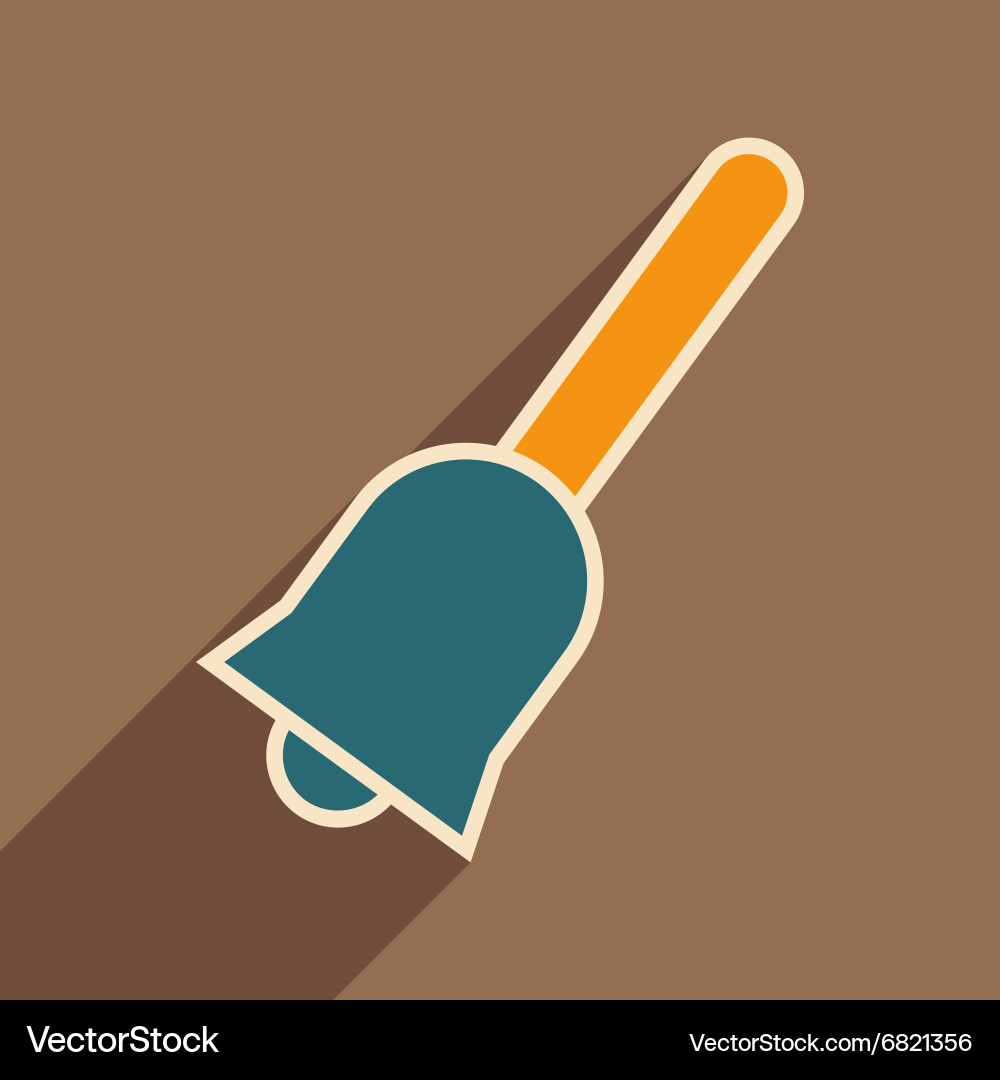 Flat with shadow icon and mobile application bell vector image