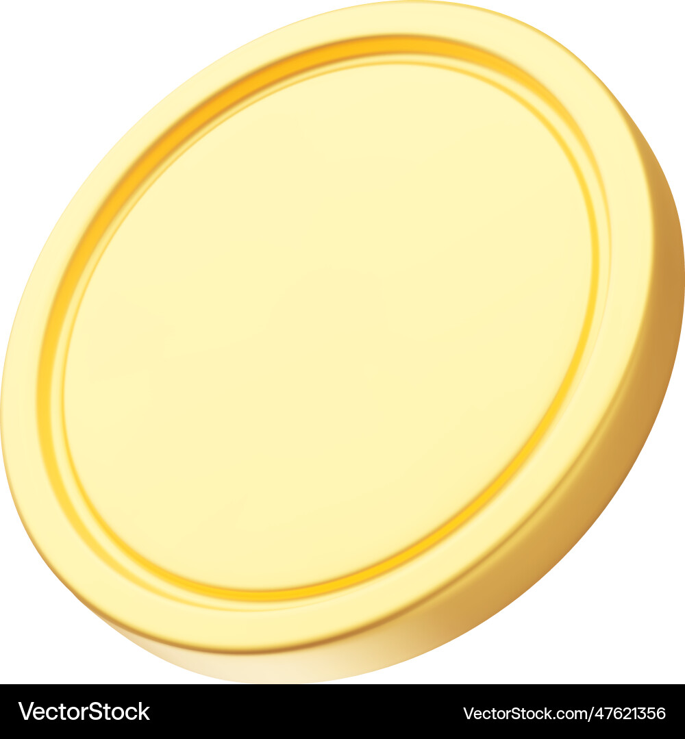Front view of golden blank coin 3d rendering Front view of golden blank coin 3d rendering vector image