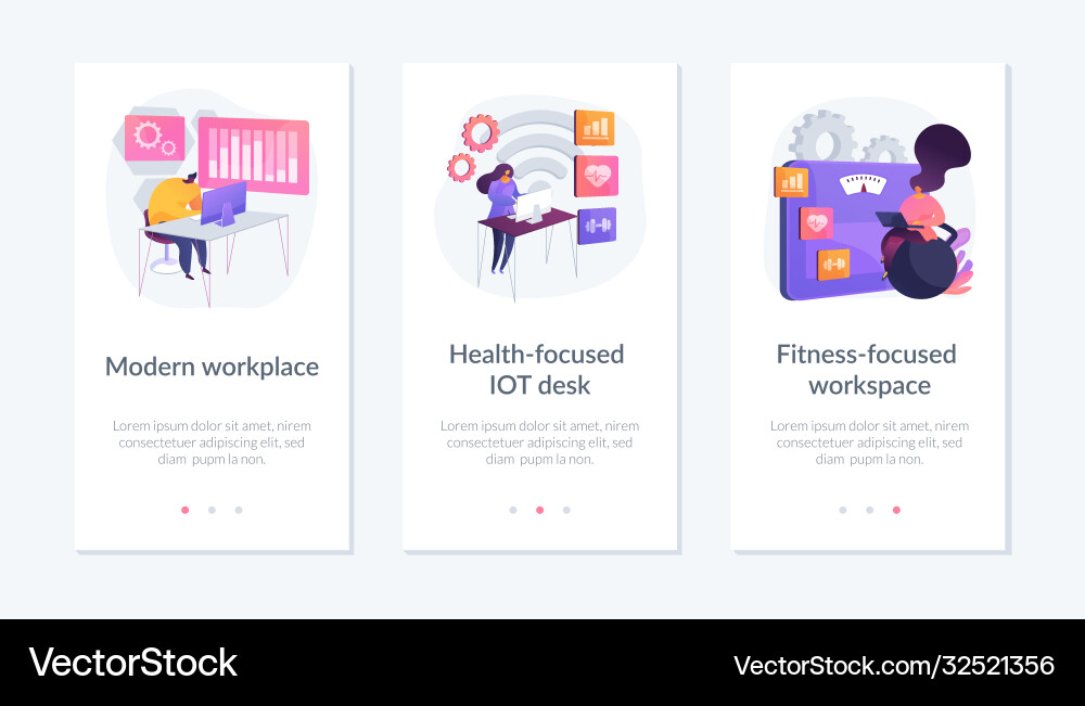 Future workplace app interface template Future workplace app interface template vector image