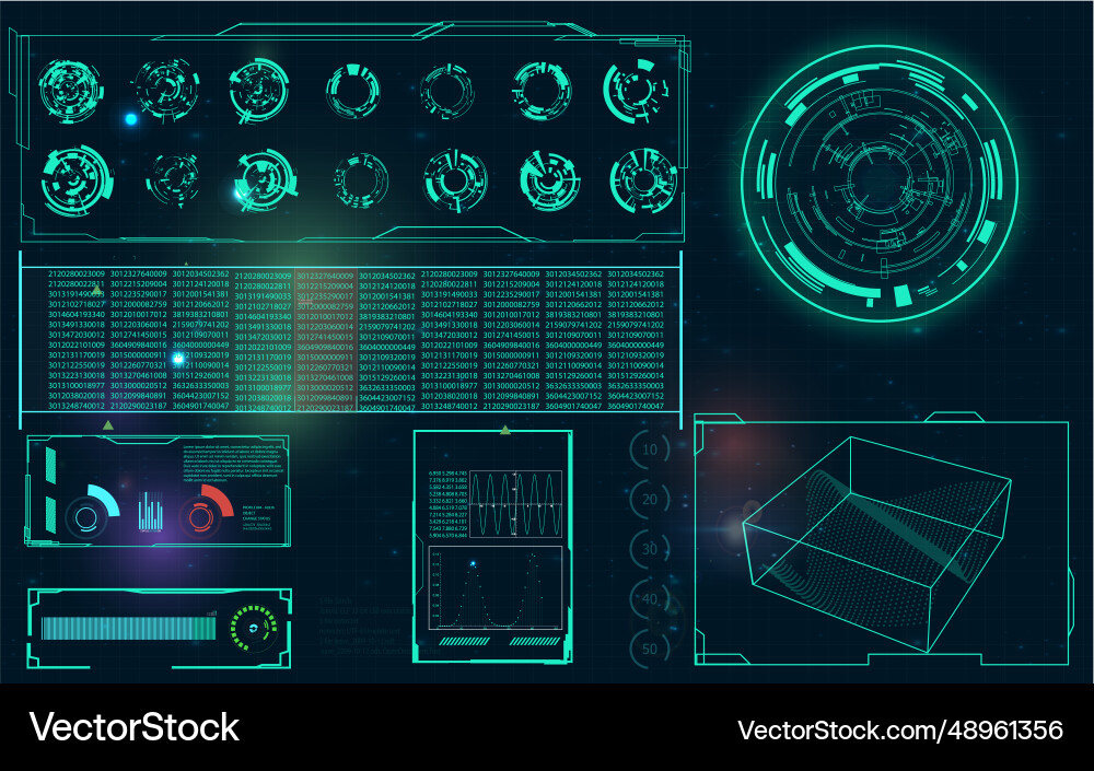 Futuristic radar visualization hub Vector Image
