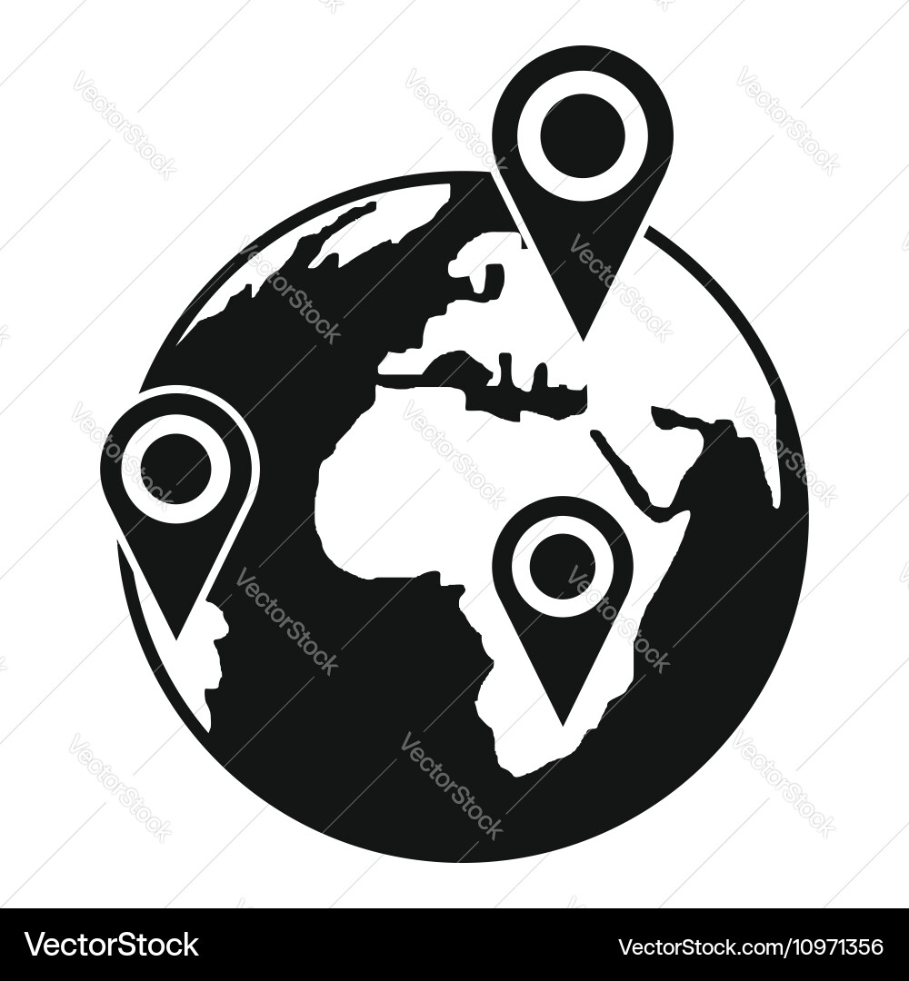Globe of network icon simple style Vector Image