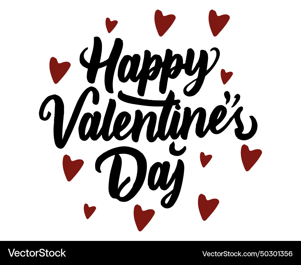 Happy valentines day typography poster with handwr Happy valentines day typography poster with handwr vector image