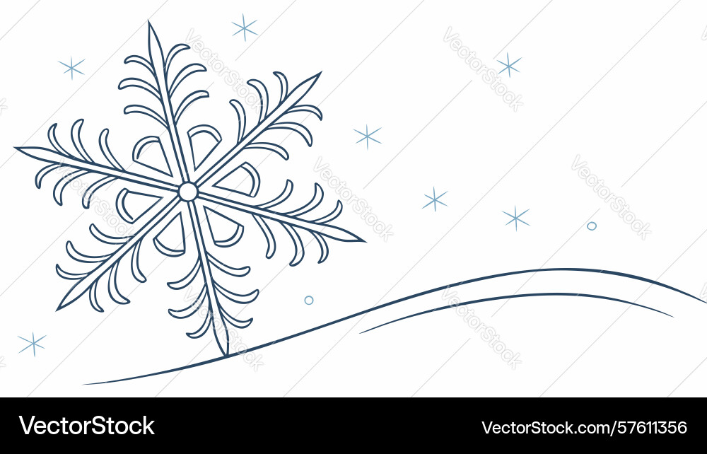 Intricate snowflake with frosty background design vector image