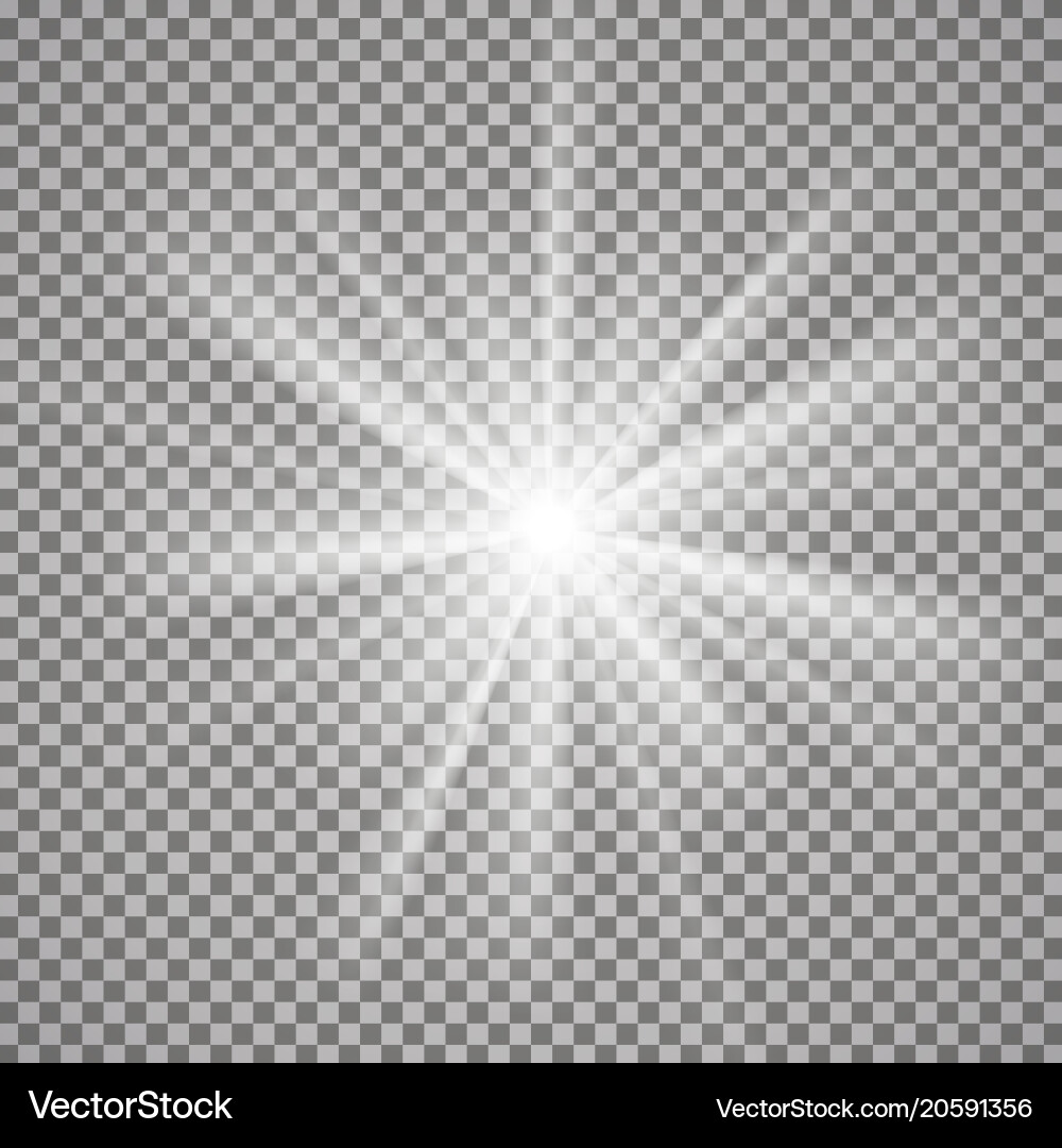 Light effect on transparent background vector image