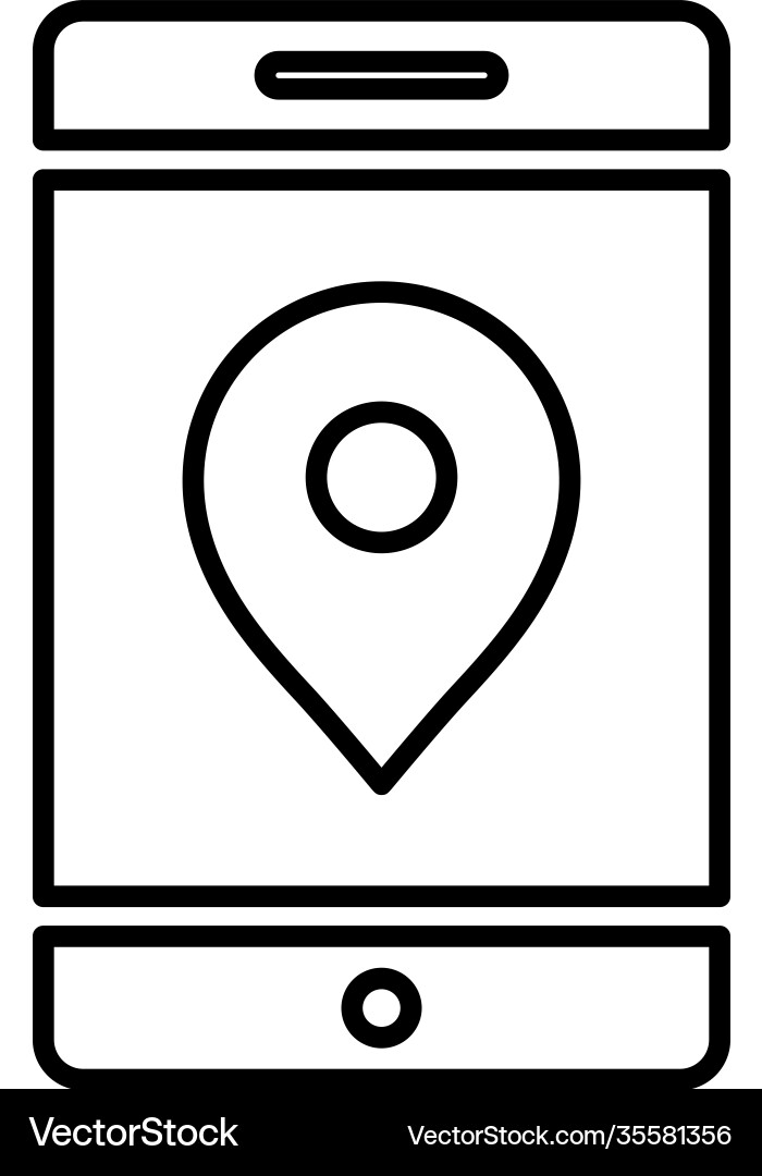 Location mobile map line icon outline design Vector Image