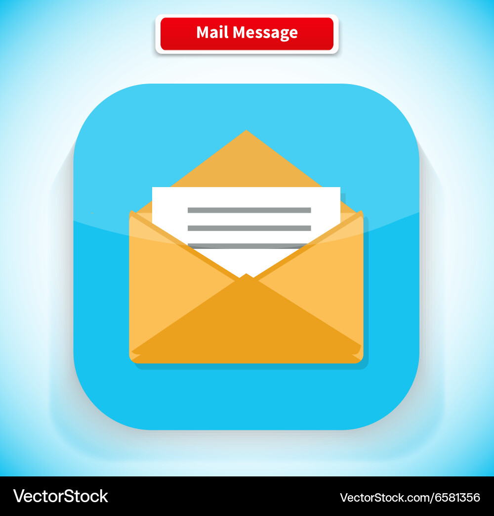 Mail message app icon flat style design Vector Image