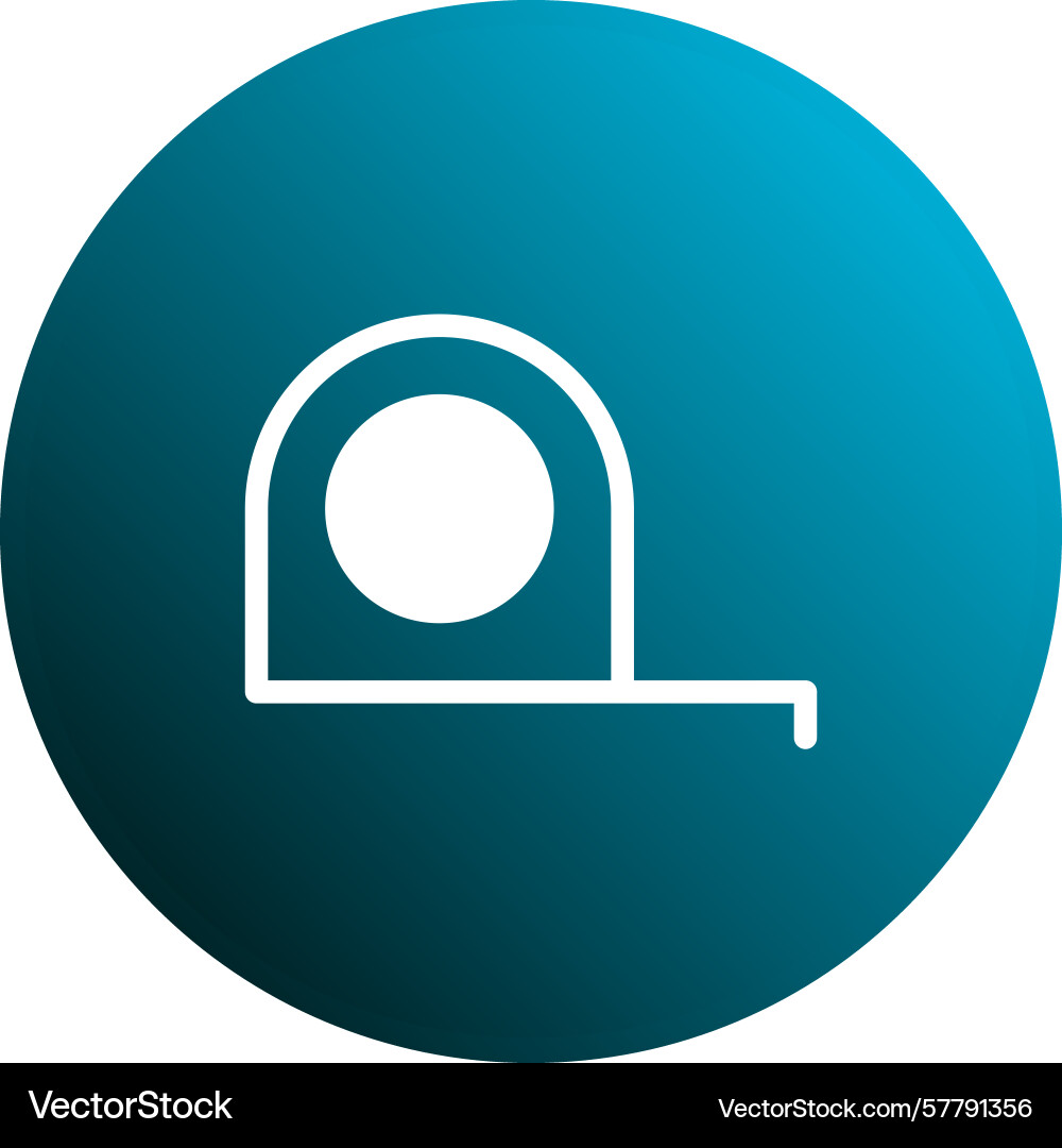 Minimalistic measuring tape icon design within Vector Image