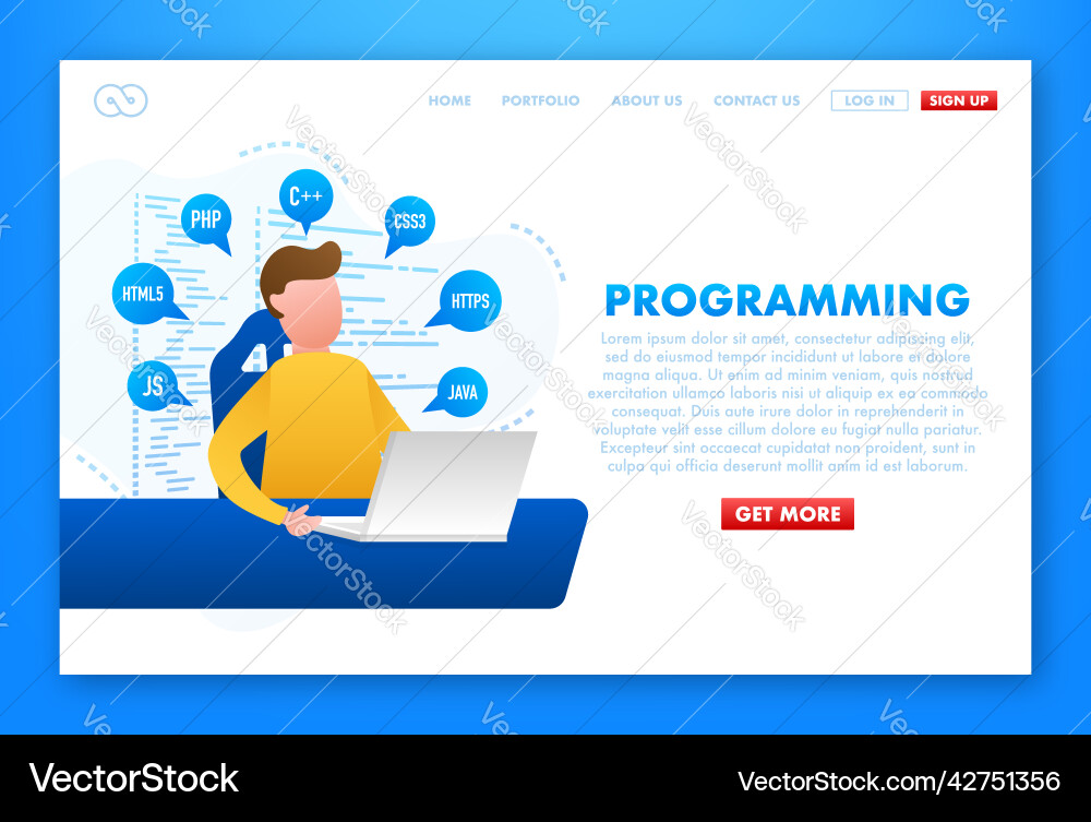 Mit Programmierung für Website-Design Web Mit Programmierung für Website-Design Web vektorbild