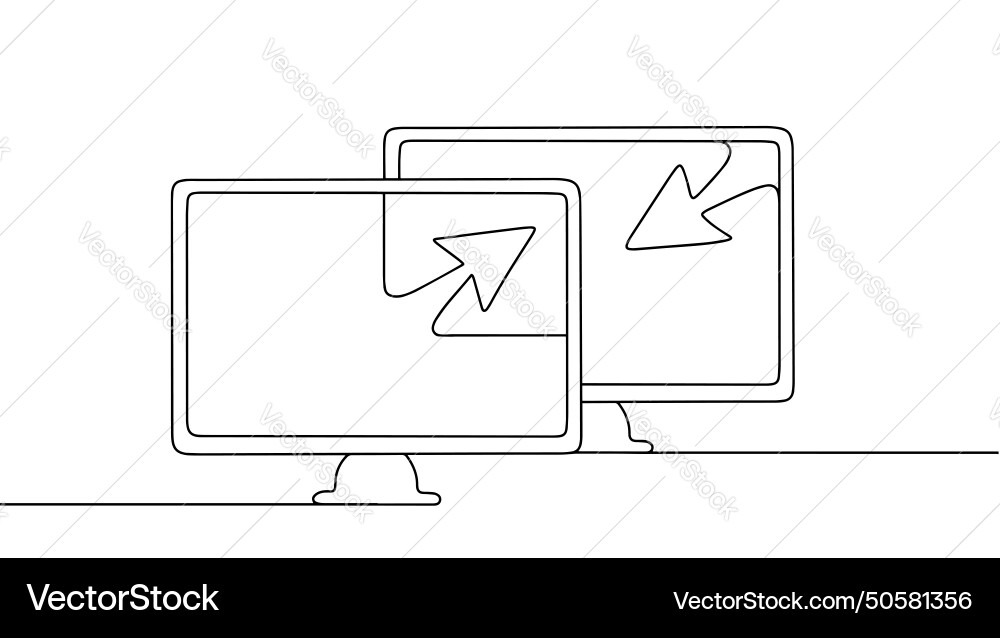 Monitor screen computer backup Monitor screen computer backup Vector Image
