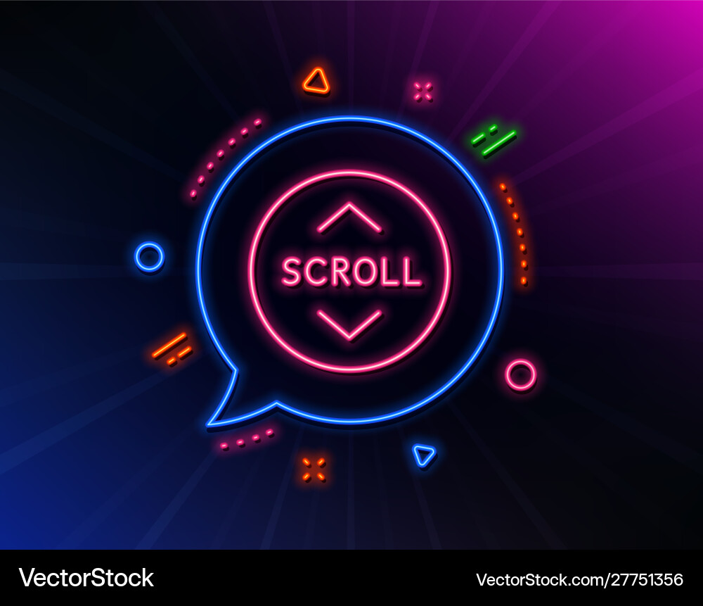 Scroll down button line icon scrolling screen Scroll down button line icon scrolling screen vector image