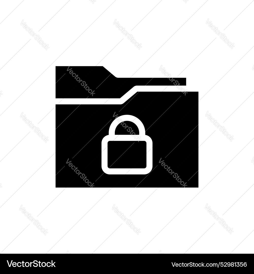 Secret folder icon set confidential data secure Vector Image