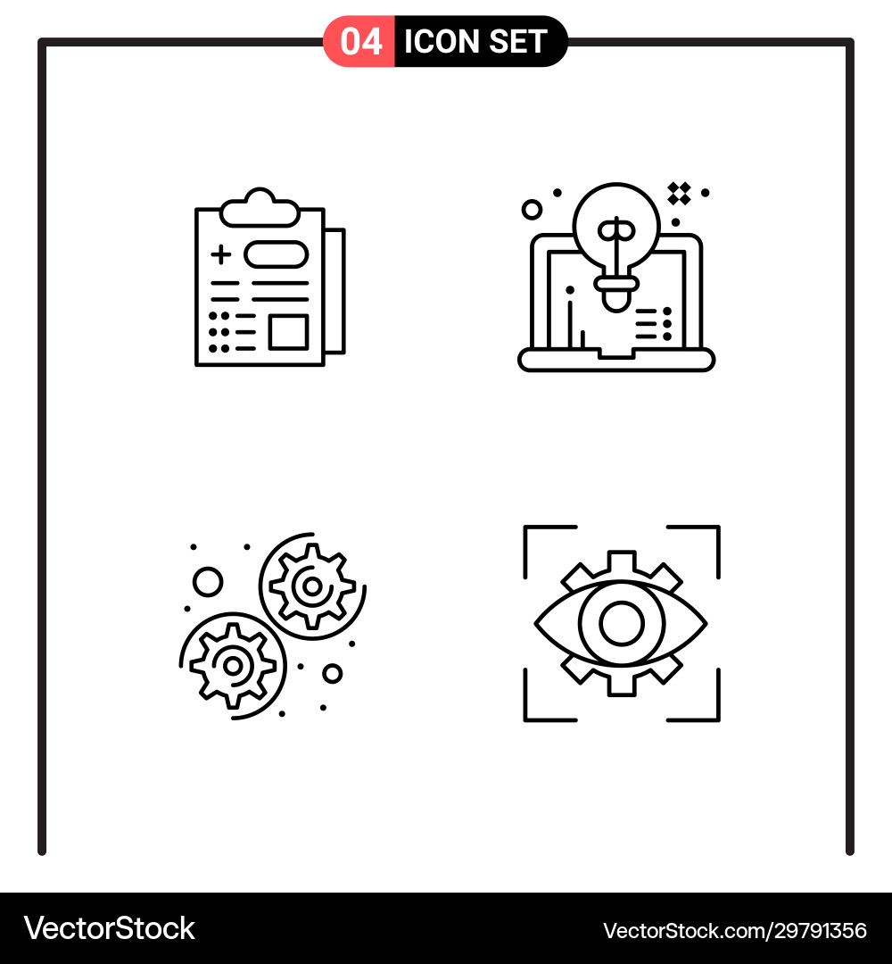 Set 4 line style icons for web and mobile Set 4 line style icons for web and mobile vector image