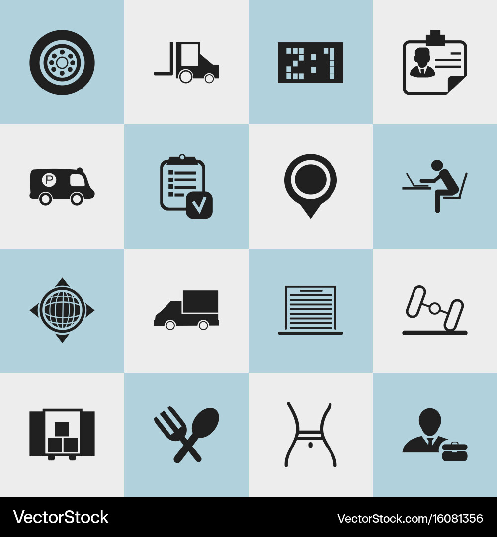 Set of 16 editable complex icons includes symbols vector image