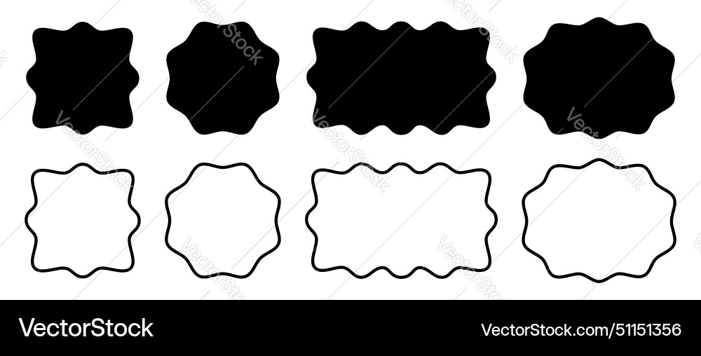 Set of square round rectangle and oval frames Set of square round rectangle and oval frames vector image