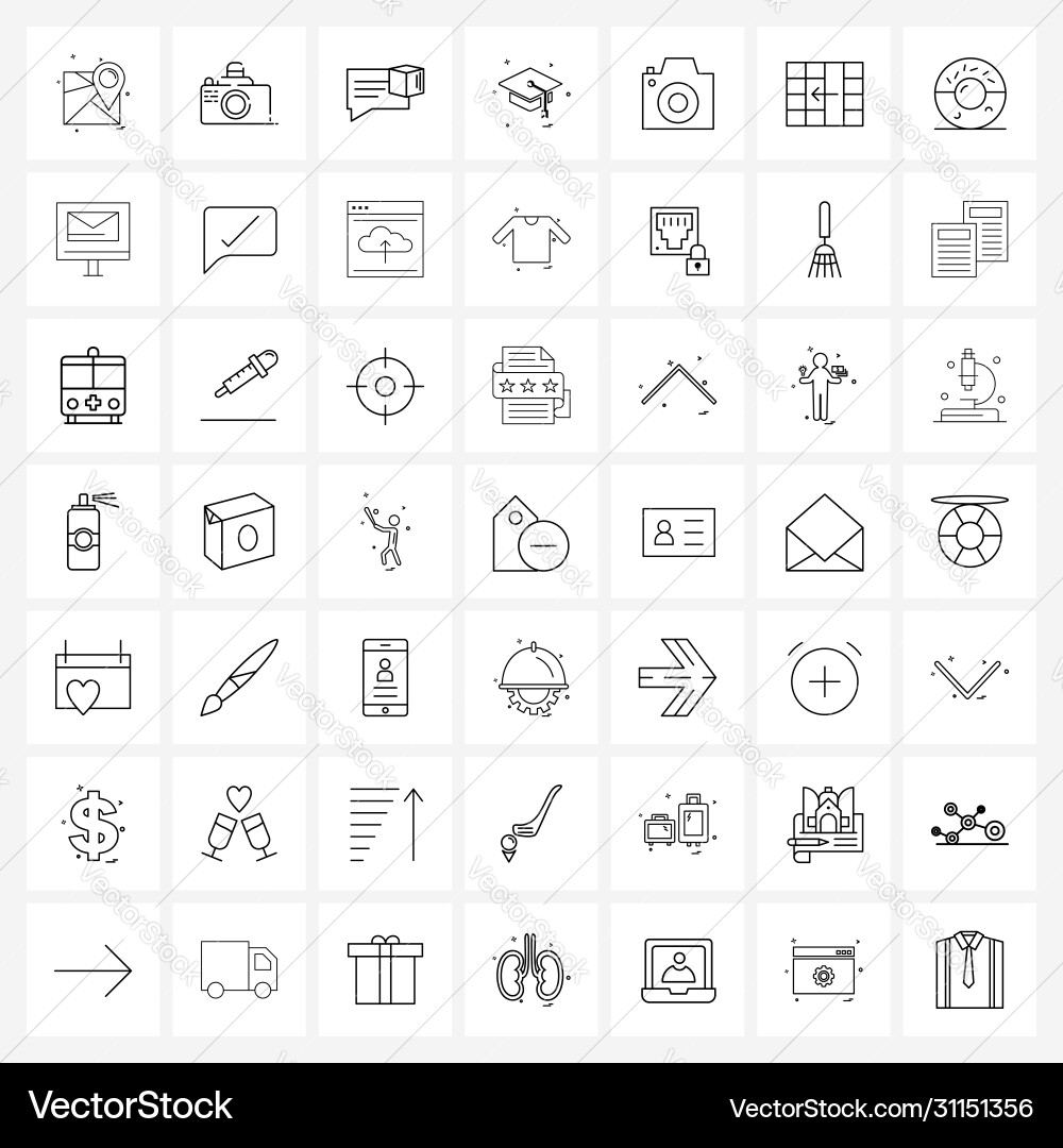 Simple set 49 line icons such as image degree Vector Image