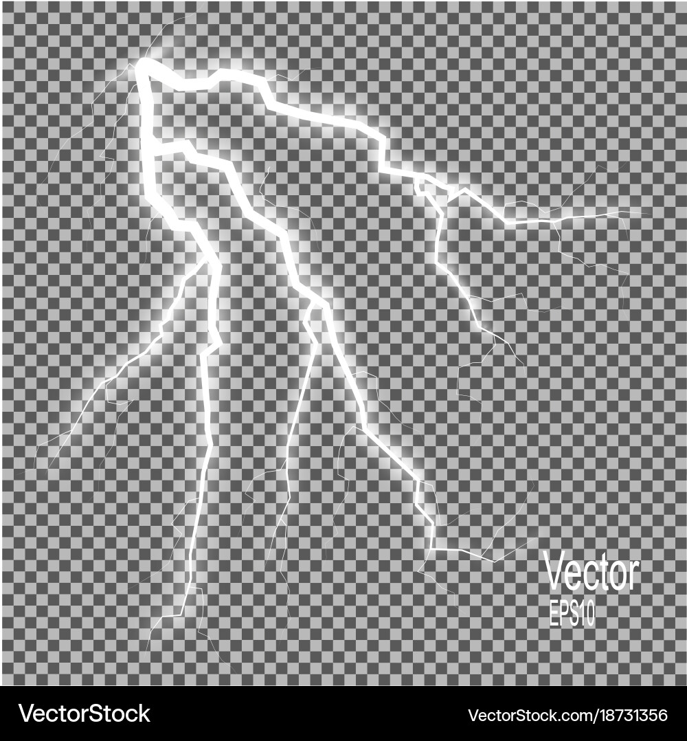 Storm with lightning isolated on transparent Vector Image