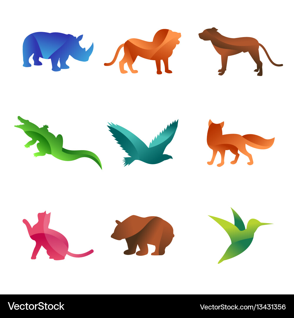 Wilde Tiere Dschungel Haustiere Logo Silhouette Wilde Tiere Dschungel Haustiere Logo Silhouette vektorbild