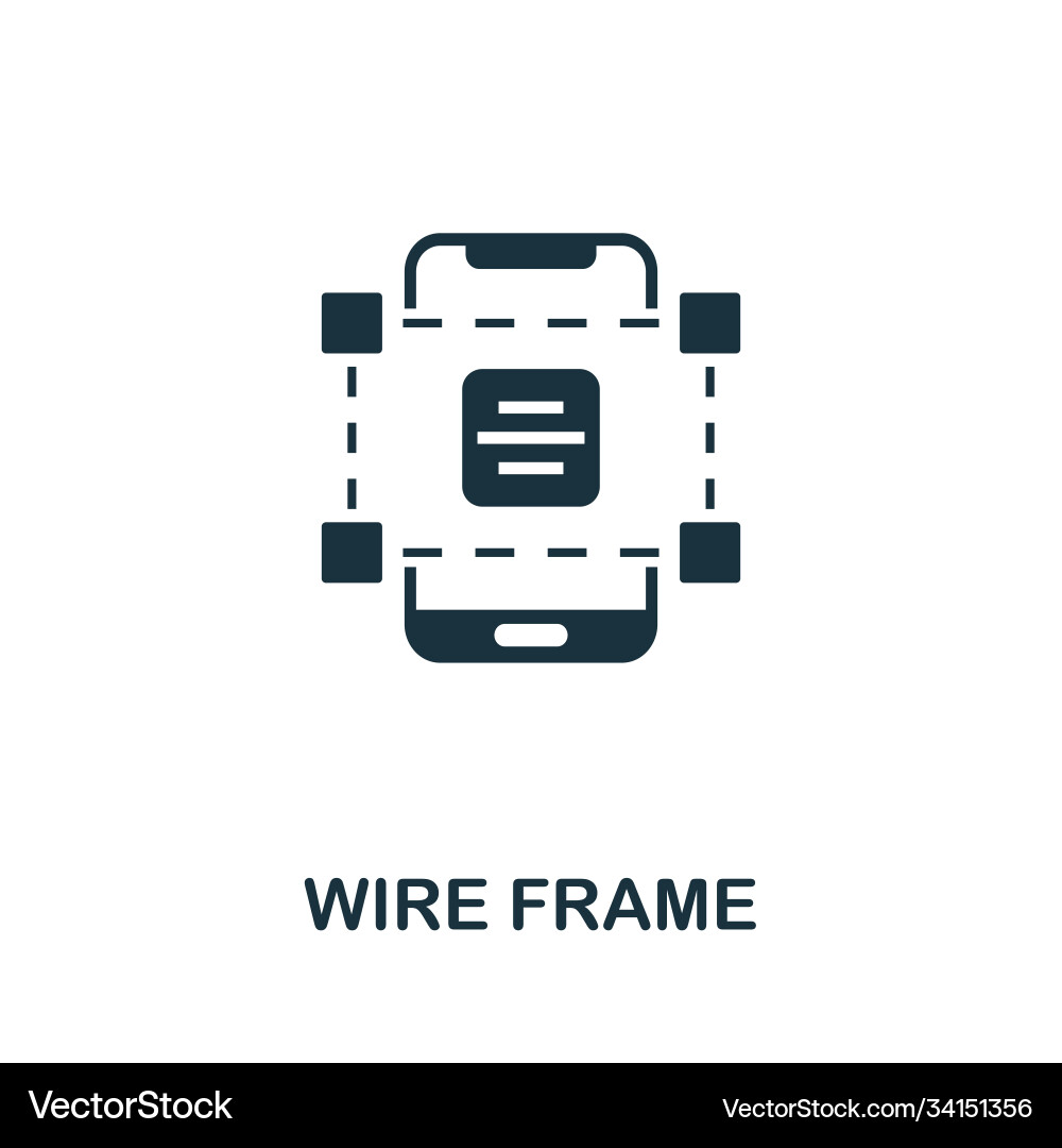 Wire frame icon simple element from app Vector Image
