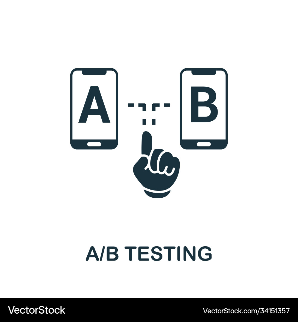 A b testing icon simple element from app A b testing icon simple element from app vector image