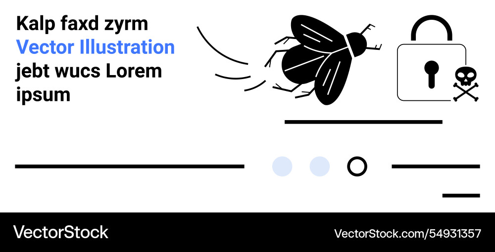 Abstract design featuring bug and lock vector image