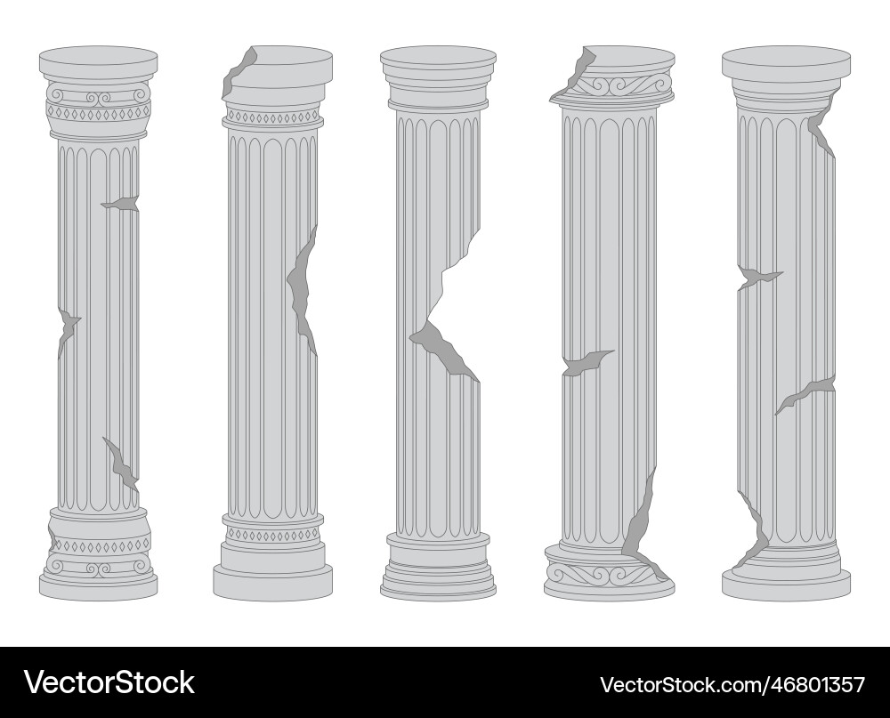 Ancient columns design isolated on background Ancient columns design isolated on background vector image