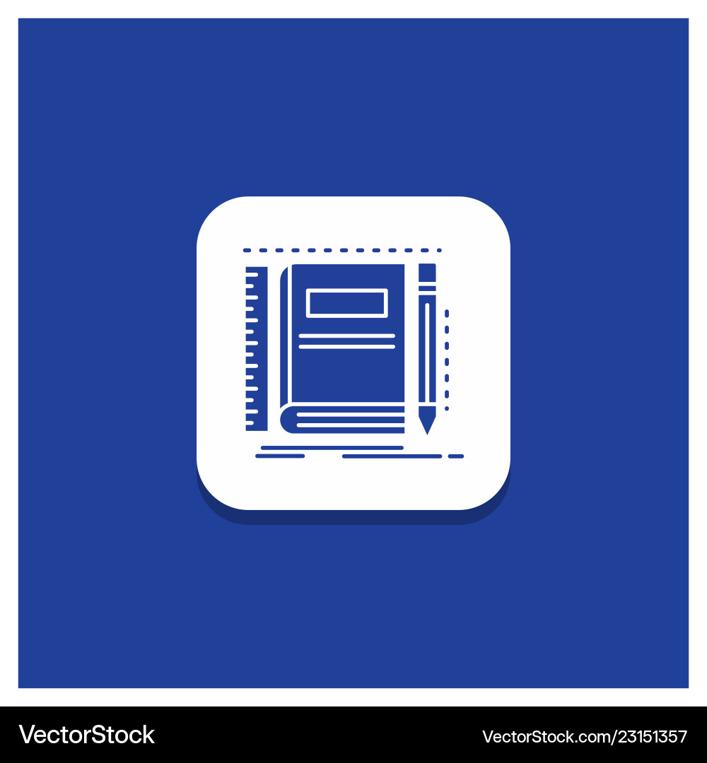 Blue round button for book notebook notepad Blue round button for book notebook notepad vector image