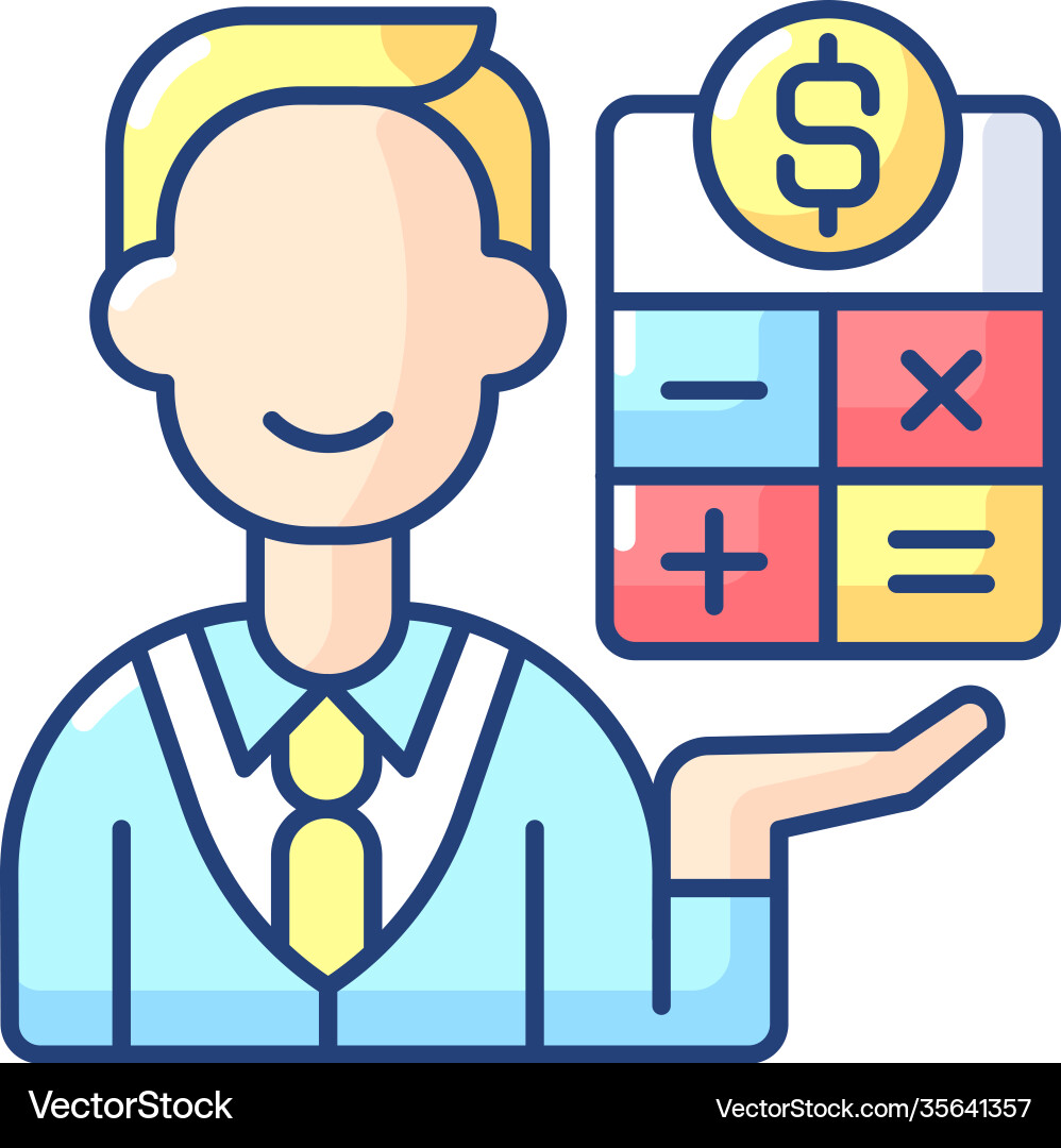Bookkeeper rgb color icon Bookkeeper rgb color icon vector image