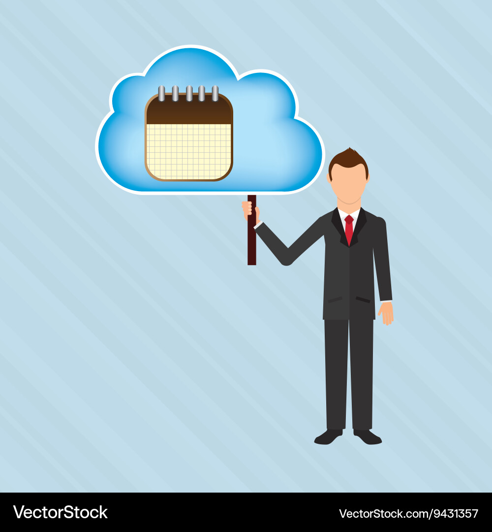 Cloud computing design vector image