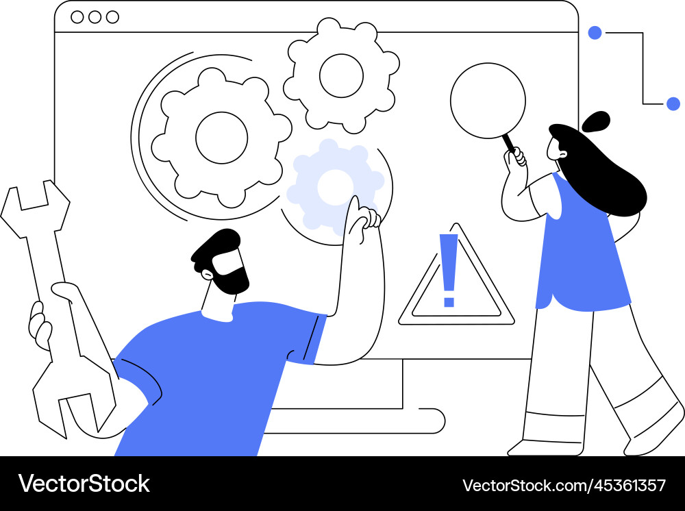 Computer troubleshooting abstract concept Computer troubleshooting abstract concept vector image