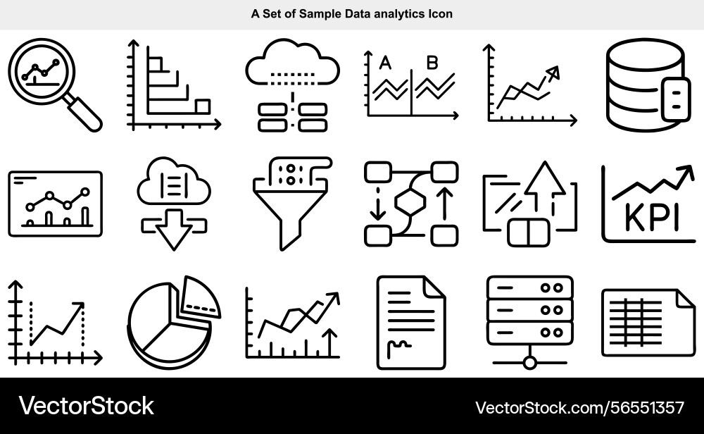 Data analysis visualization and representation met vector image