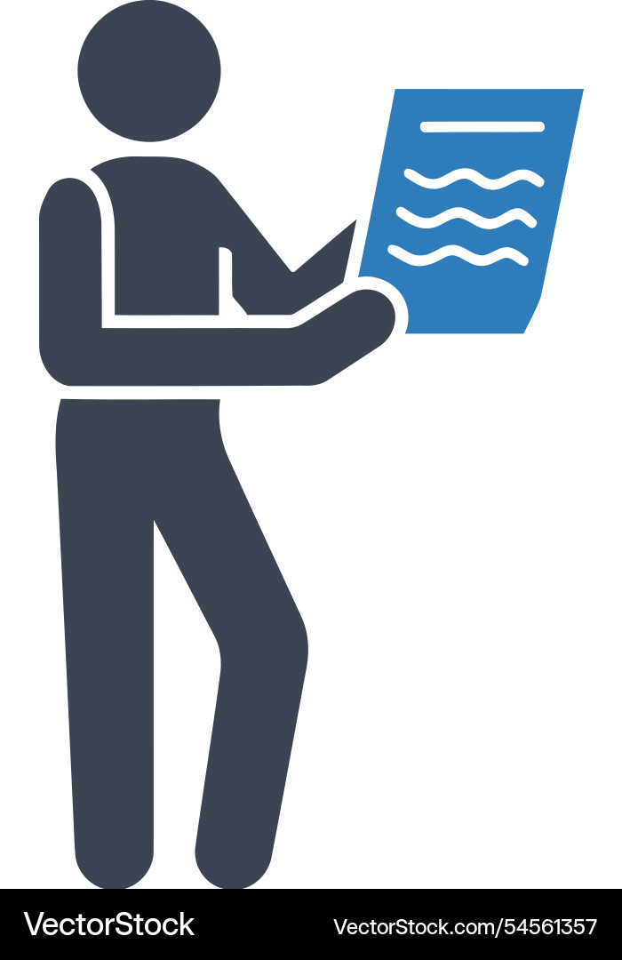 Document reading position icon vector image