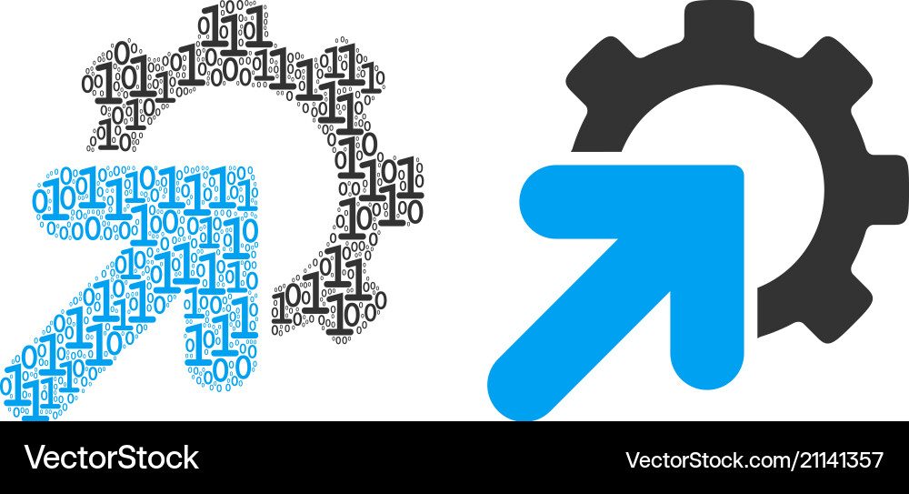 Gear integration composition of binary digits Gear integration composition of binary digits vector image