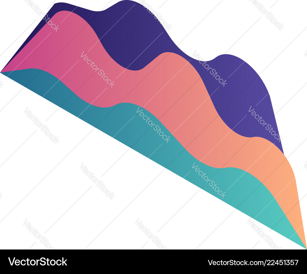 Gradient graph chart icon isometric style Gradient graph chart icon isometric style vector image