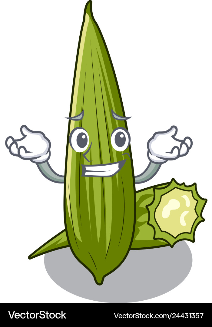Grinning luffa isolated with in the character Vector Image