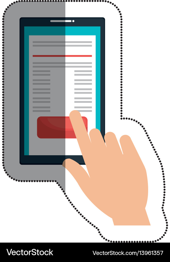 Hand user with smartphone device isolated icon Hand user with smartphone device isolated icon vector image