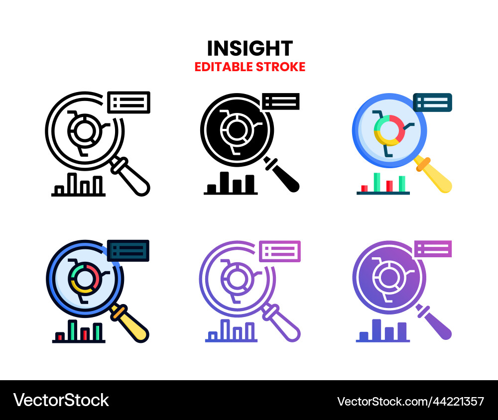 Insight icon set with different styles Insight icon set with different styles vector image